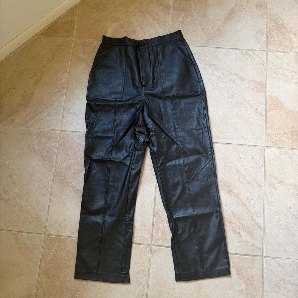 Princess Polly Black Leather Pants